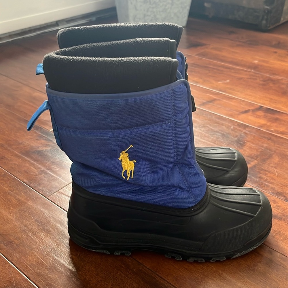 Polo Kids' Navy Snow Boots with Yellow Logo